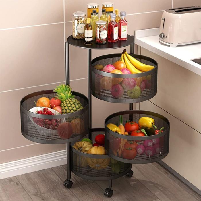 4 Layer Round Shape Kitchen Rack - Image 3