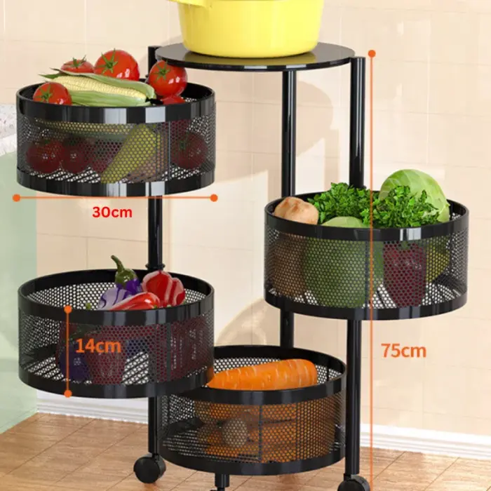 4 Layer Round Shape Kitchen Rack - Image 4