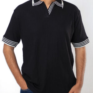 Ribbed Polo T-Shirt