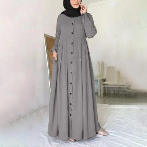 Traditional Turkish Abaya - Solid Color Burqa, Modest Design for Women