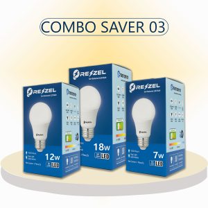 Rezzel LED Bulb 3-Piece Combo Pack (18w, 12w, 7w) || 10915