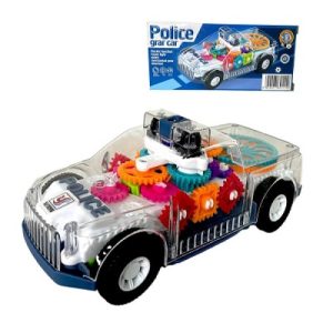Transparent gear police car toy || 12808